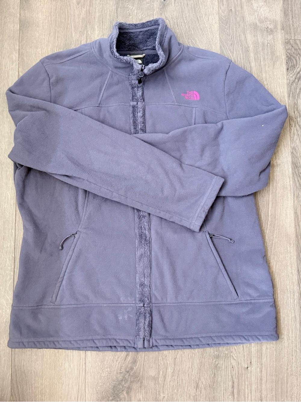 The North Face Purple Fleece Jacket with Pink Logo